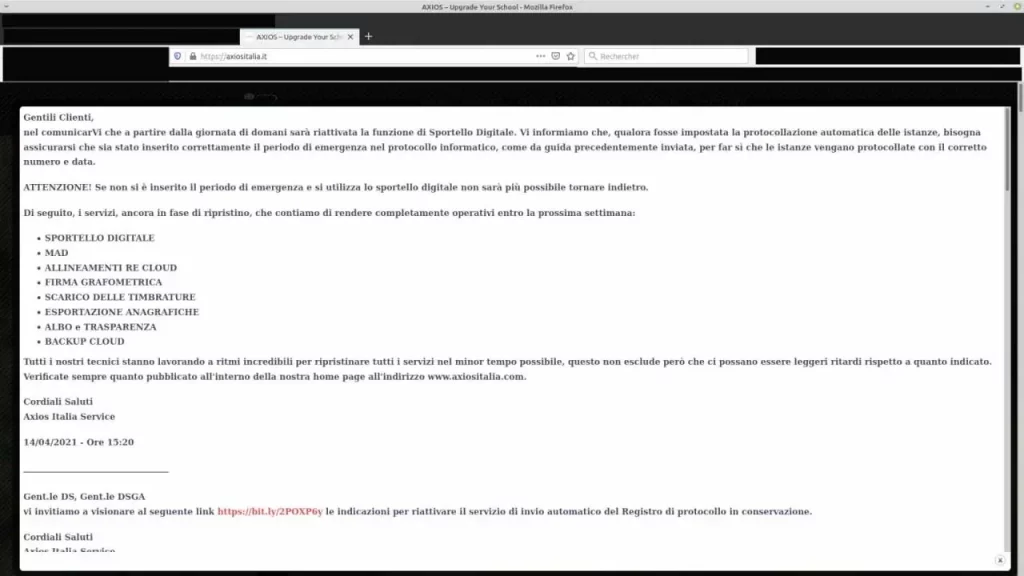 Italie, ransom, cyber