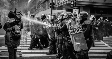 Police, manifestation, attaque