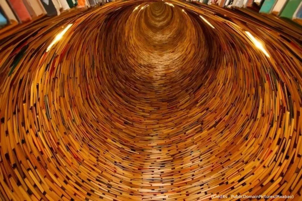 Spirale, livre, bibliothèque