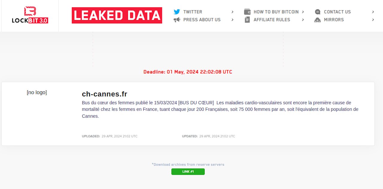 Cyberattaque de l’hôpital de Cannes