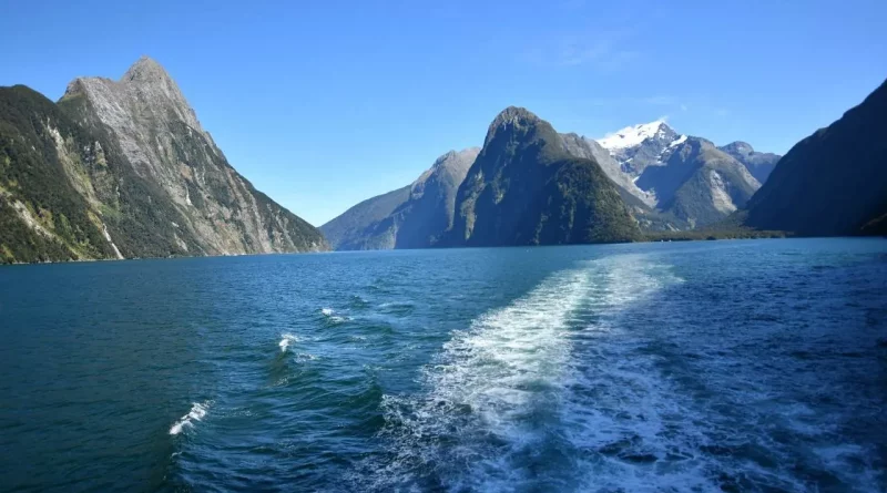 bateau, nature, trainée