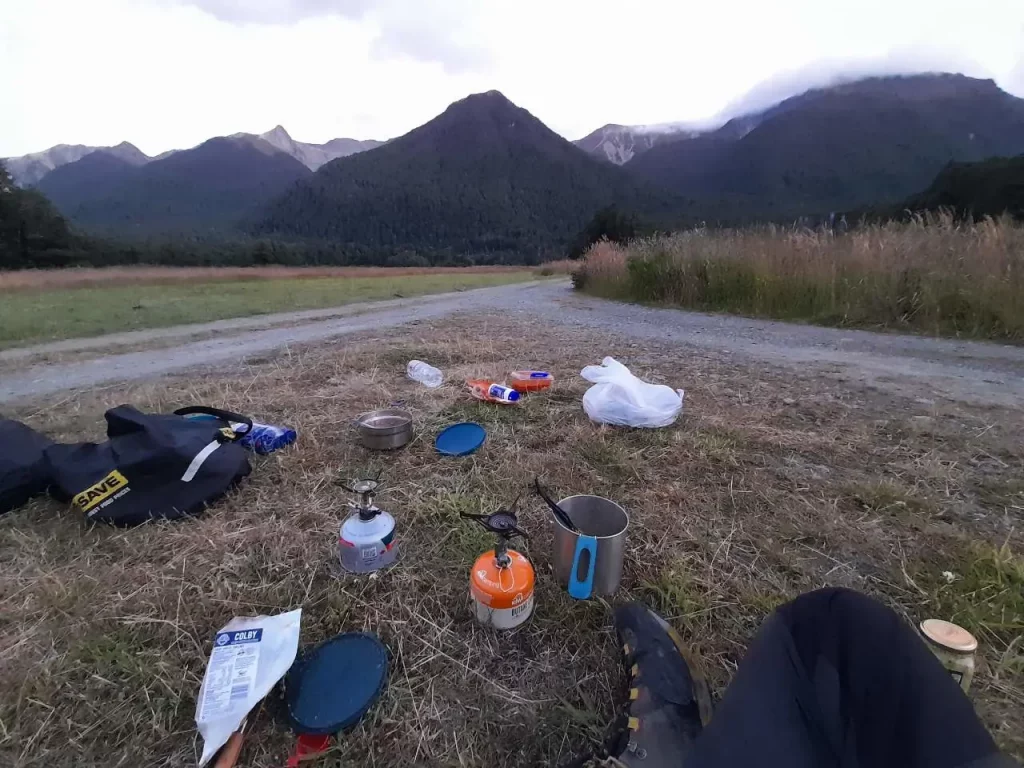 nature, repas, camping