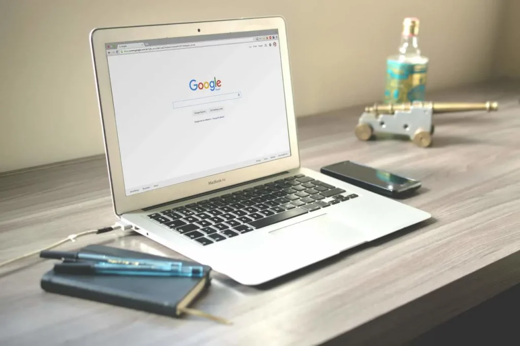 Ordinateur, bureau, google