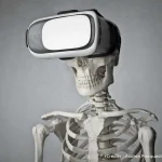 Squelette, casque, VR