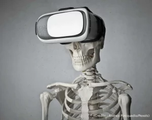 Squelette, casque, VR