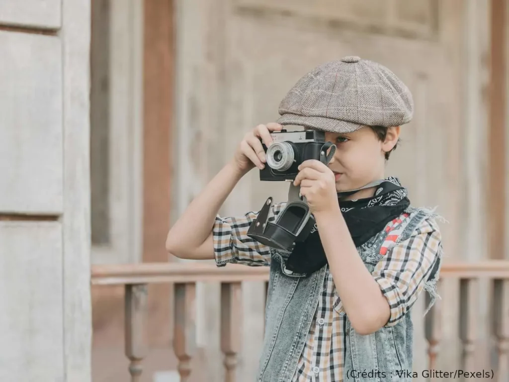 Enfant, casquette, photo