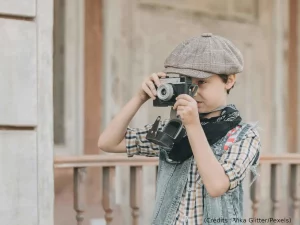 Enfant, casquette, photo